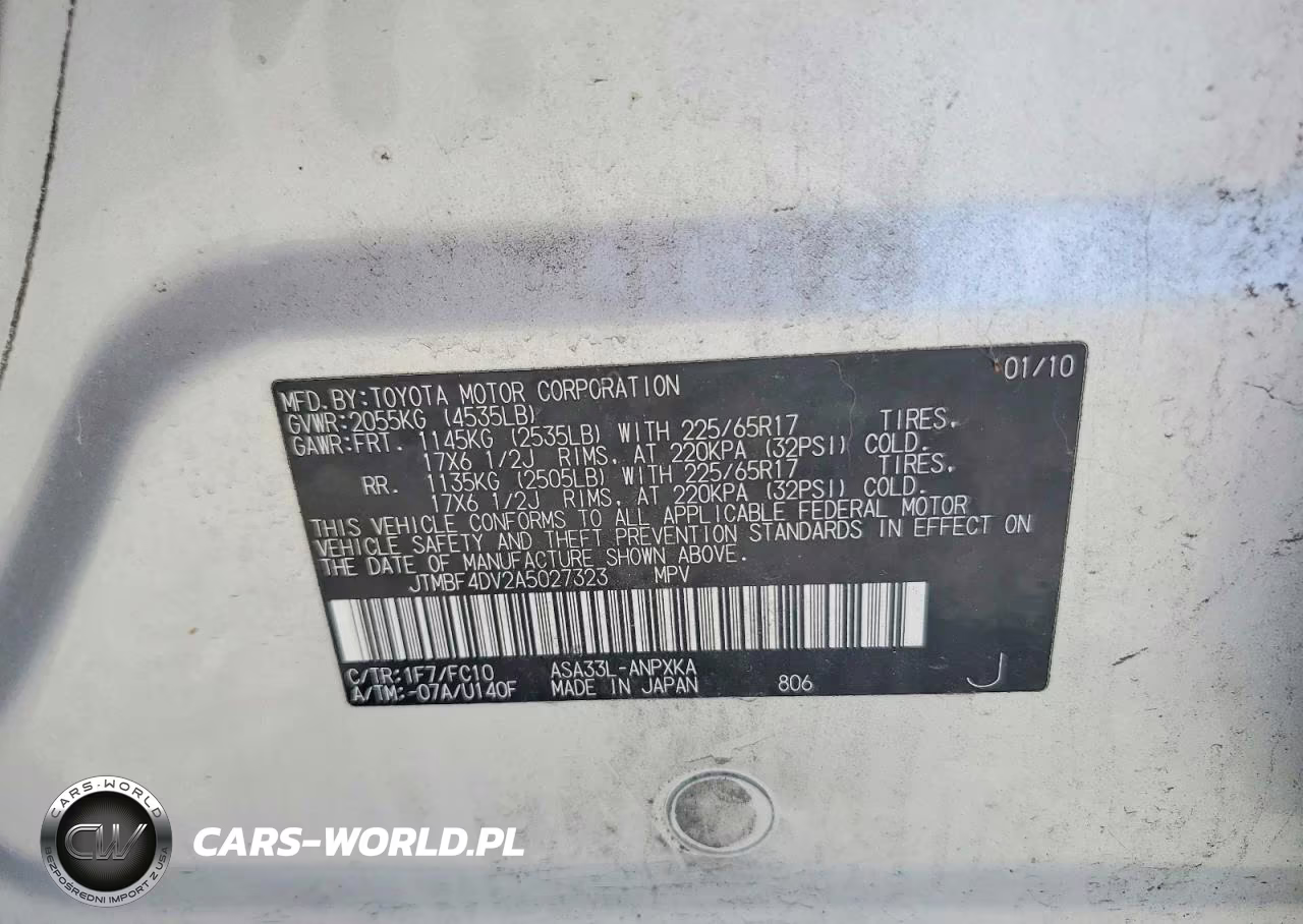 2010 Toyota Rav4 Base VIN:JTMBF4DV2A5027323 - 13