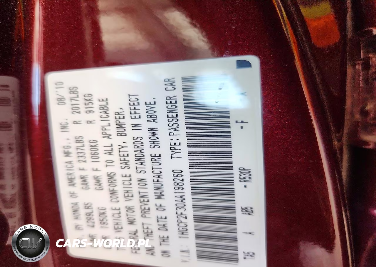2010 Honda Accord Lx VIN:1HGCP2F30AA198260 - 13