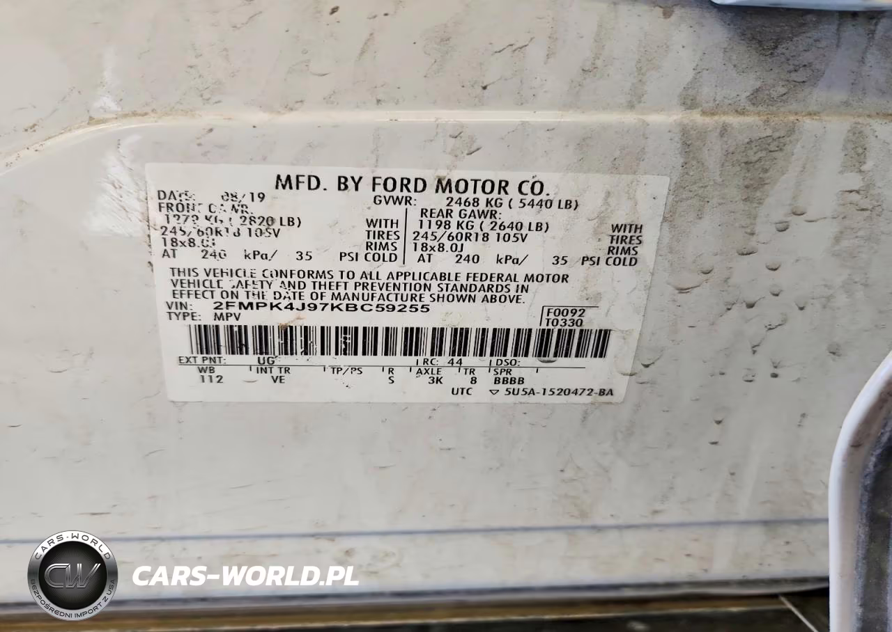2019 Ford Edge Sel VIN:2FMPK4J97KBC59255 - 13