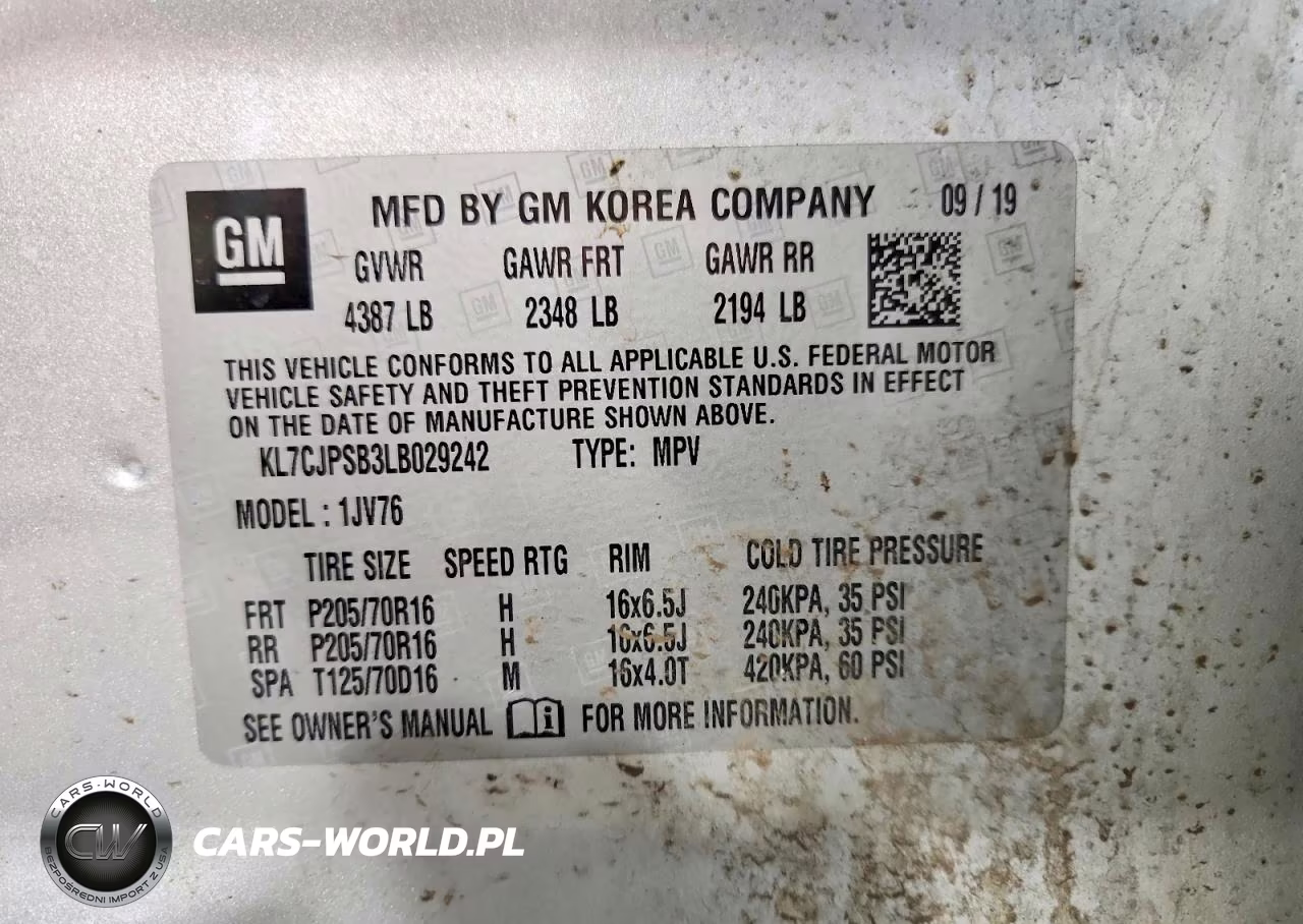 2020 Chevrolet Trax 1Lt VIN:KL7CJPSB3LB029242 - 12