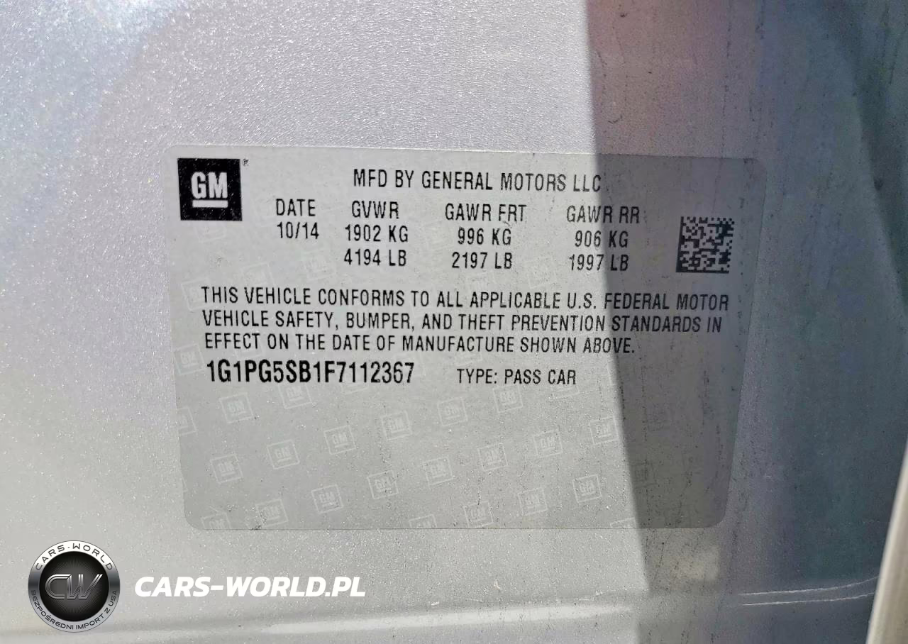 2015 Chevrolet Cruze Ltz VIN:1G1PG5SB1F7112367 - 12