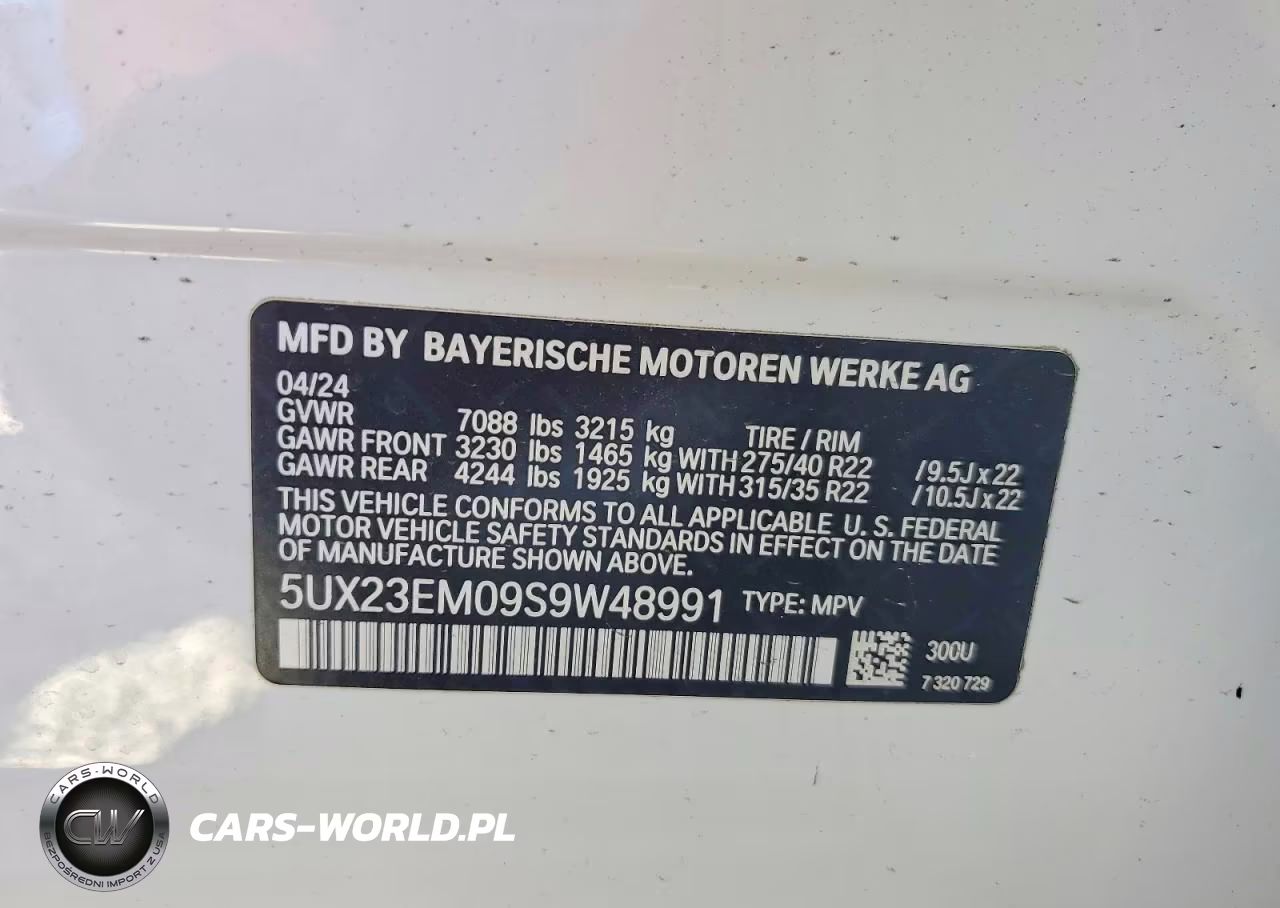 2025 BMW X7 xDrive40I VIN:5UX23EM09S9W48991 - 13