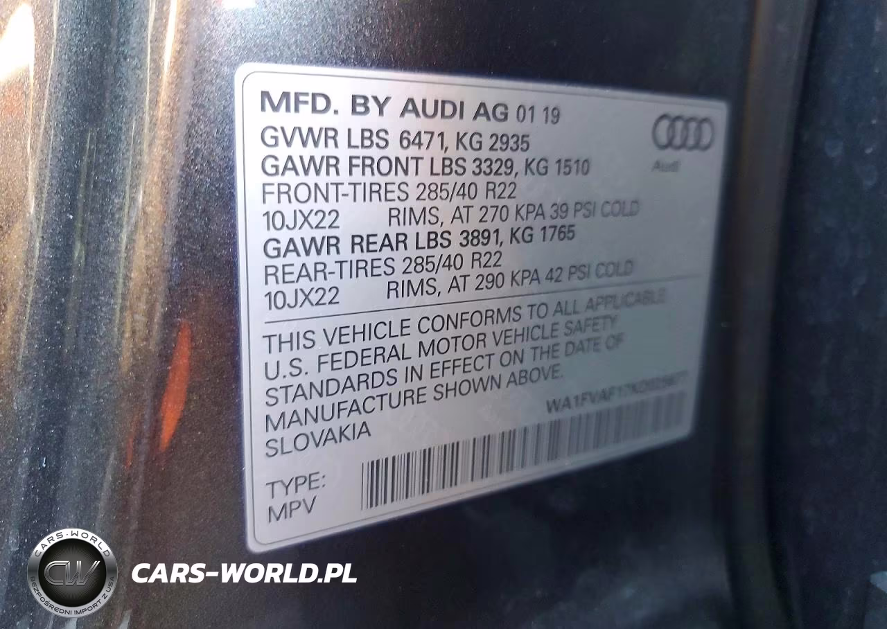 2019 Audi Q8 Prestige S-Line VIN:WA1FVAF17KD025677 - 12