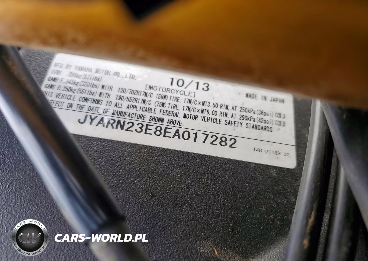 2014 Yamaha Yzfr1 VIN:JYARN23E8EA017282 - 9
