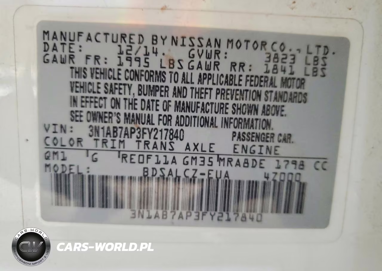 2015 Nissan Sentra S VIN:3N1AB7AP3FY217840 - 12