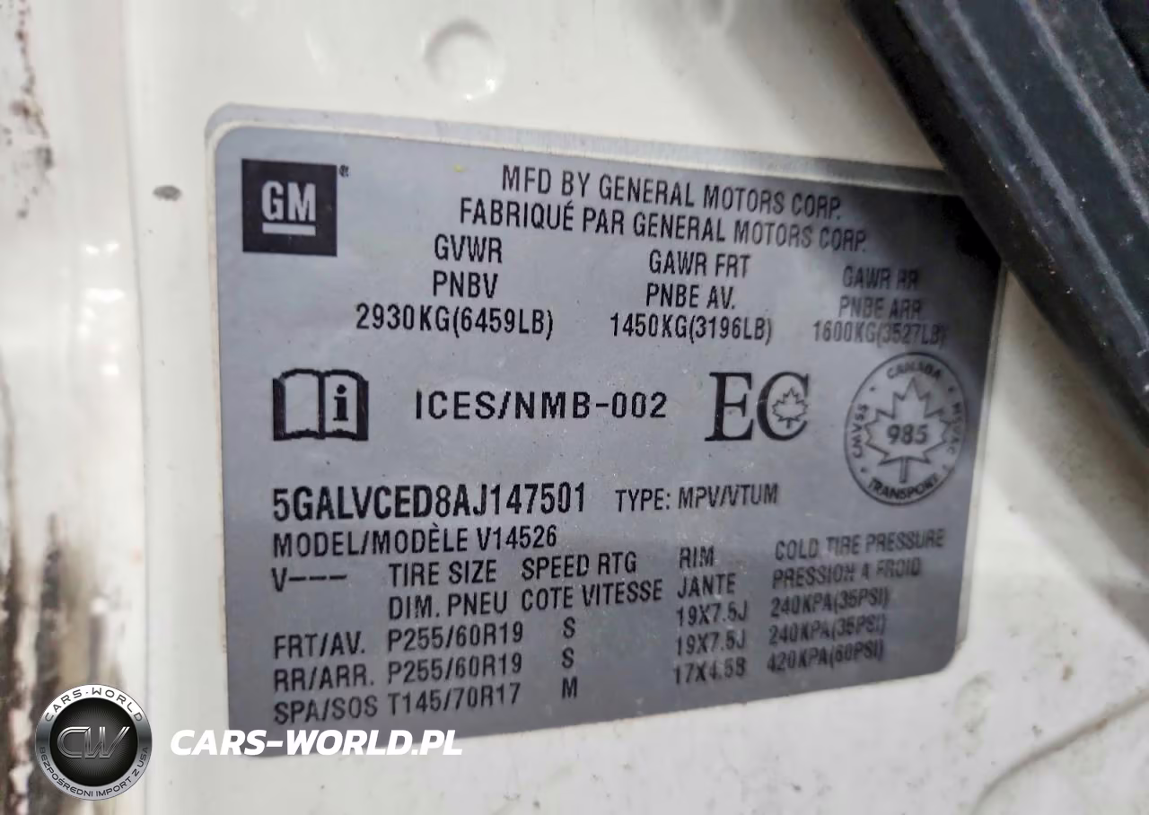2010 Buick Enclave Cxl VIN:5GALVCED8AJ147501 - 12