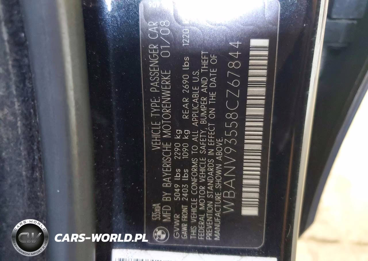 2008 BMW 535 Xi VIN:WBANV93558CZ67844 - 12