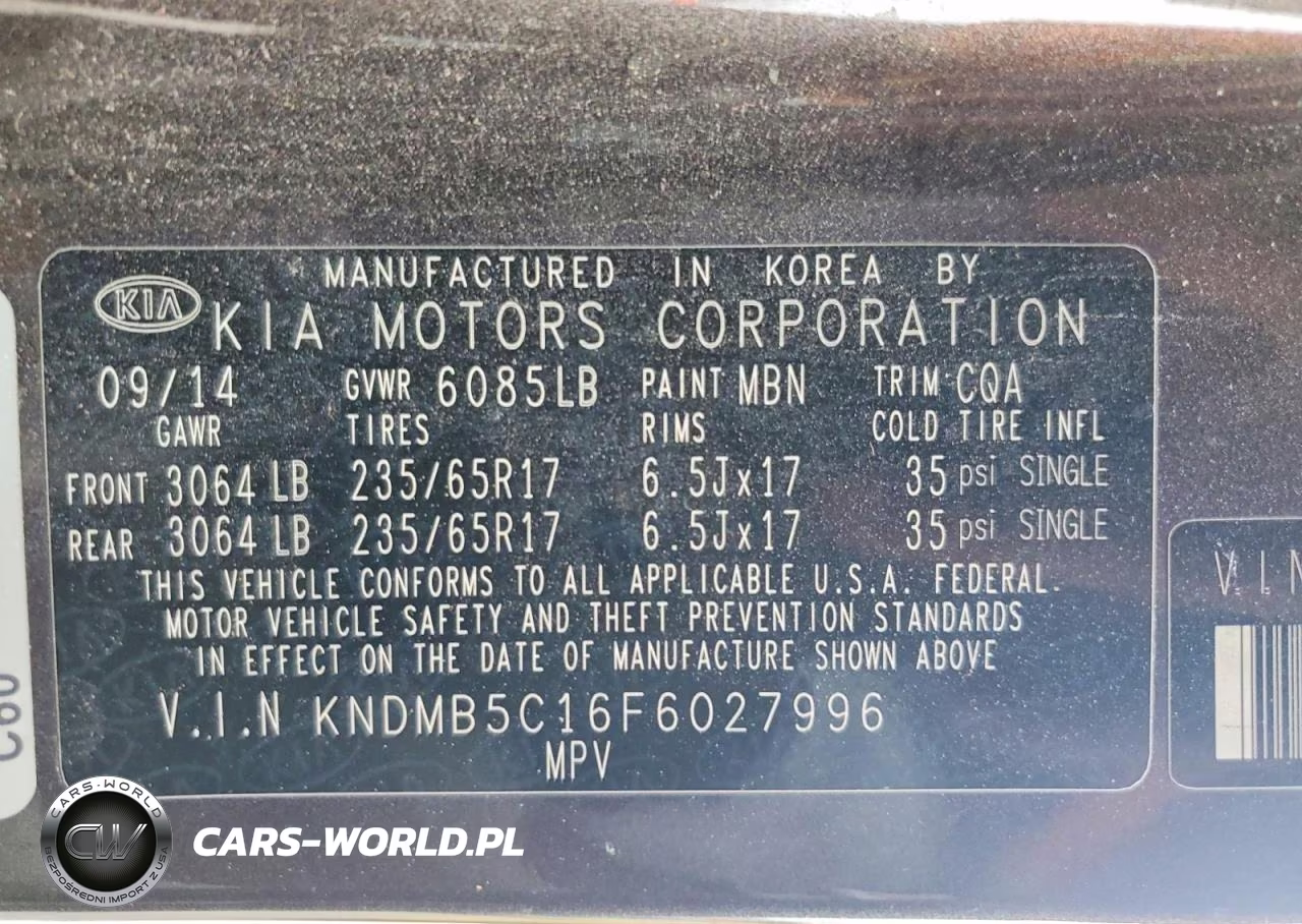 2015 Kia Sedona Lx VIN:KNDMB5C16F6027996 - 13