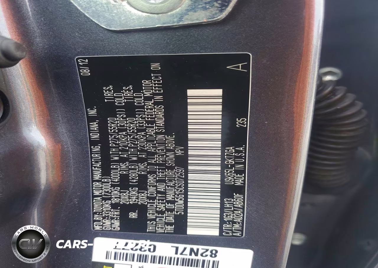 2012 Toyota Sequoia Platinum VIN:5TDDW5G15CS072597 - 14