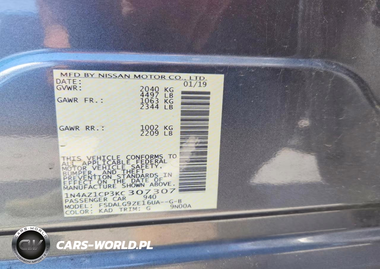 2019 Nissan Leaf Sl VIN:1N4AZ1CP3KC307307 - 12
