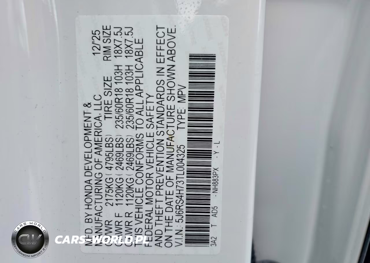 2026 Honda Cr-V Exl VIN:5J6RS4H73TL004325 - 13