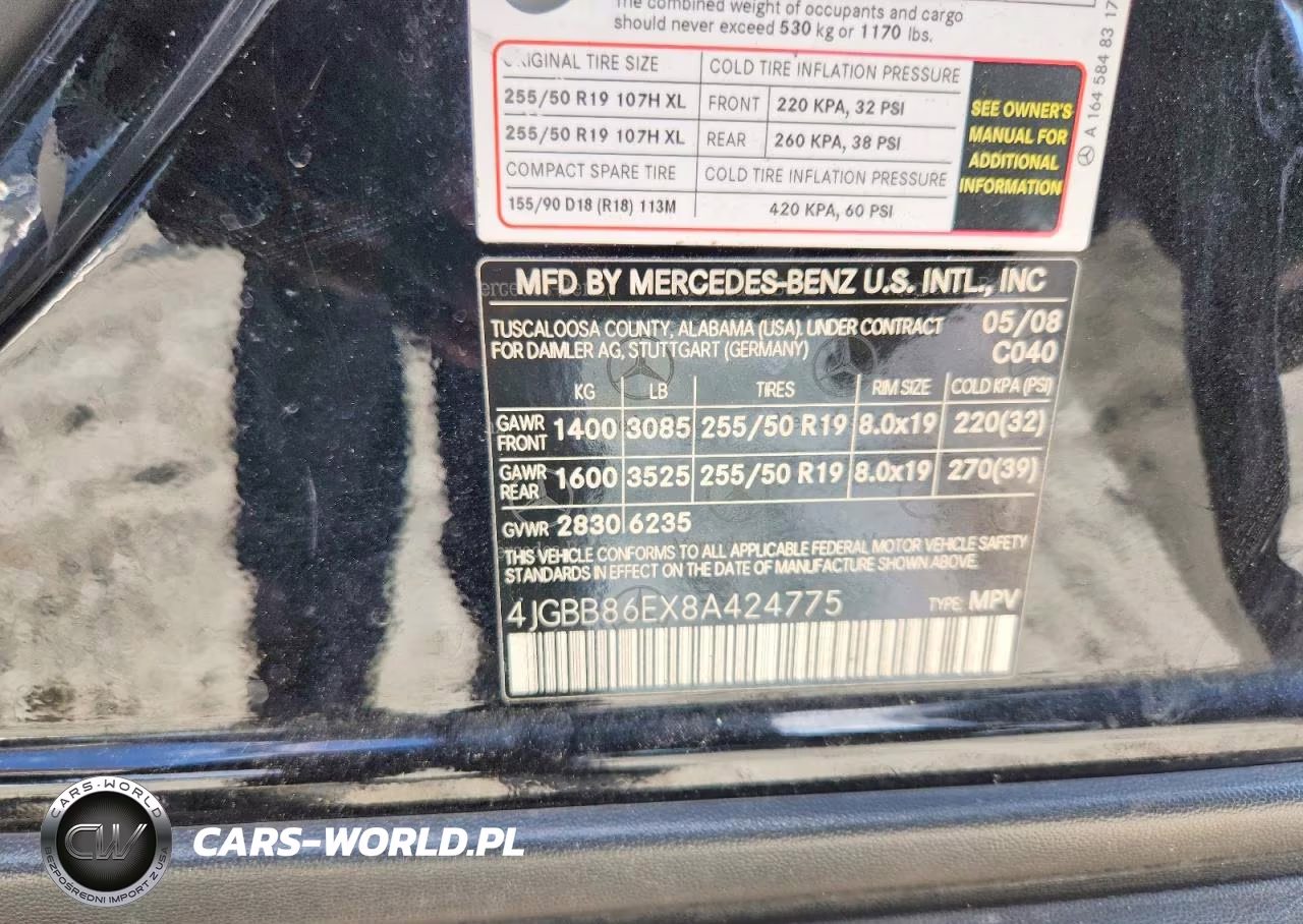2008 Mercedes-Benz Ml 350 VIN:4JGBB86EX8A424775 - 13