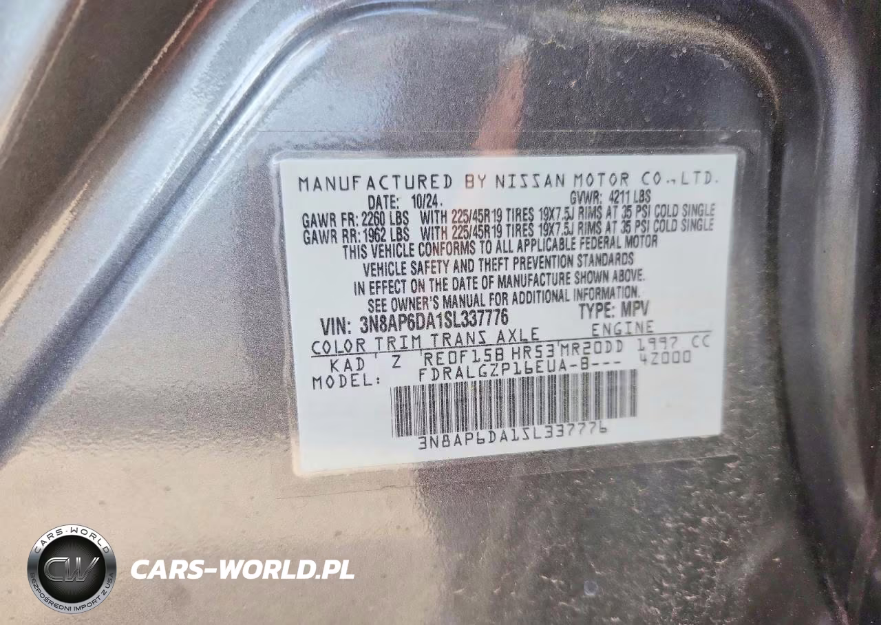 2025 Nissan Kicks Sr VIN:3N8AP6DA1SL337776 - 14