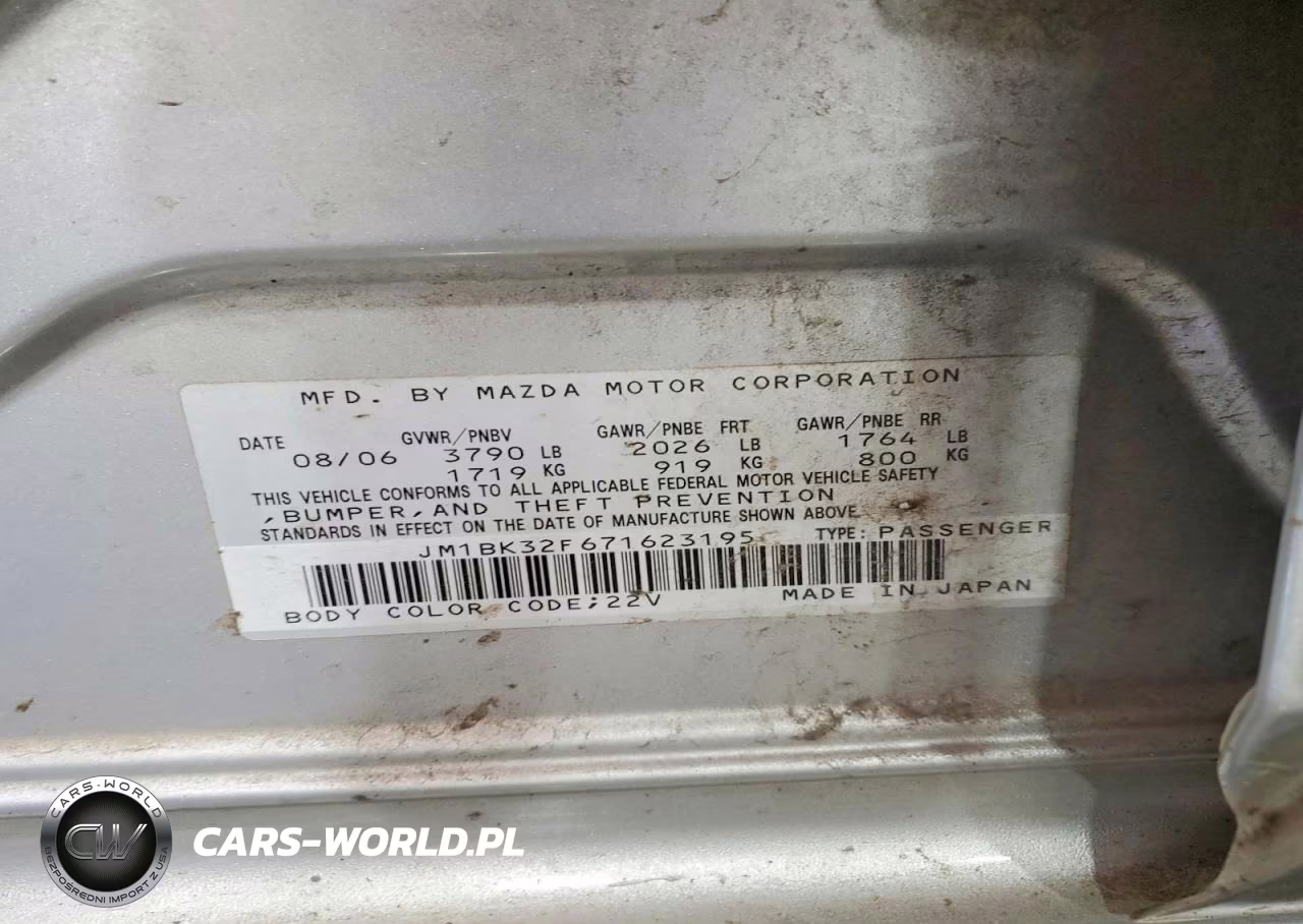 2007 Mazda 3 I VIN:JM1BK32F671623195 - 13