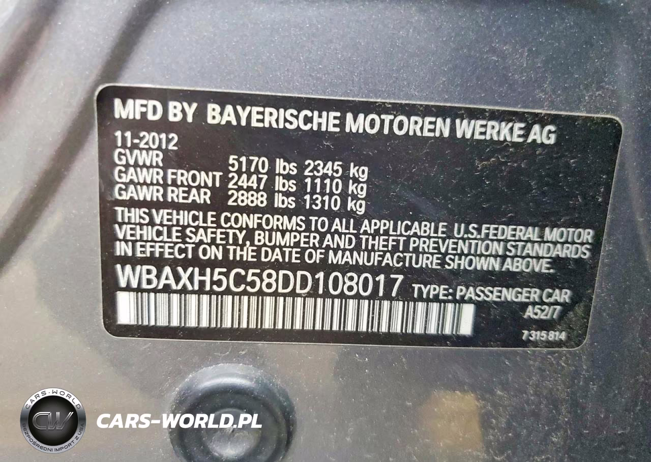 2013 BMW 528 Xi VIN:WBAXH5C58DD108017 - 12