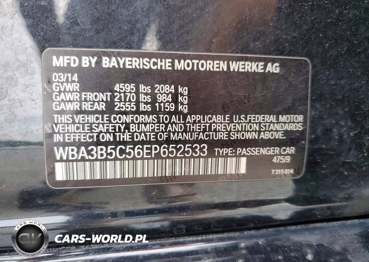 2014 BMW 328 Xi Sulev VIN:WBA3B5C56EP652533 - 12