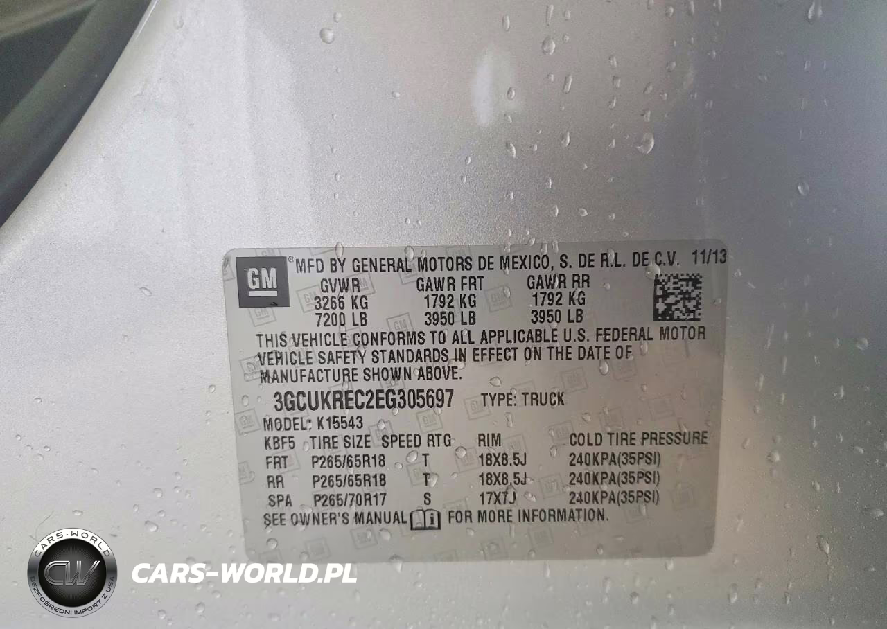 2014 Chevrolet Silverado K1500 Lt VIN:3GCUKREC2EG305697 - 12