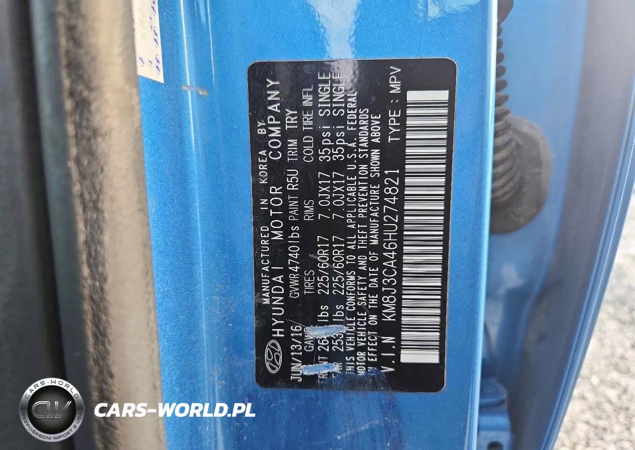 2017 Hyundai Tucson Se VIN:KM8J3CA46HU274821 - 13