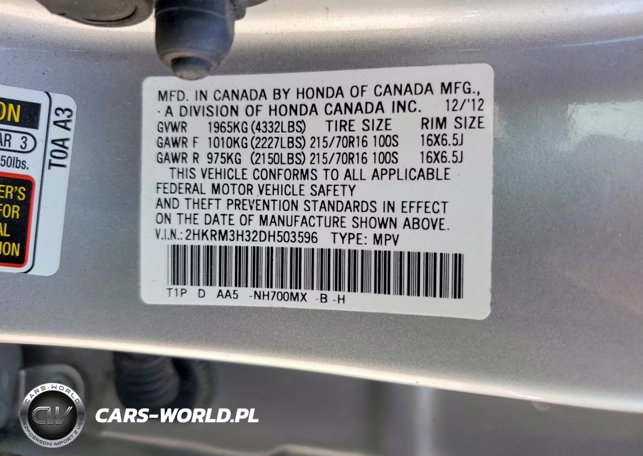 2013 Honda Cr-V Lx VIN:2HKRM3H32DH503596 - 12