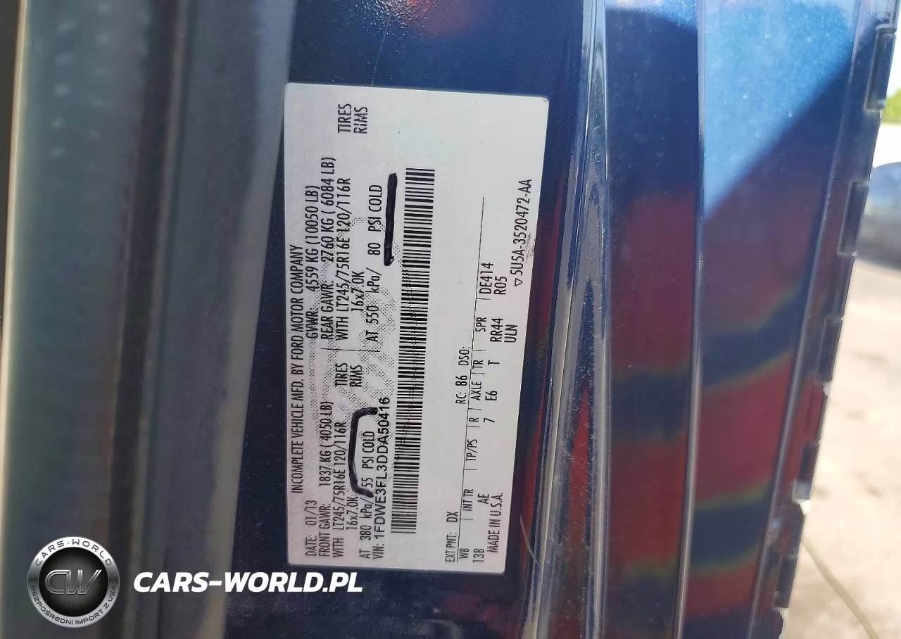 2013 Ford Econoline E350 Super Duty Cutaway Van VIN:1FDWE3FL3DDA50416 - 13