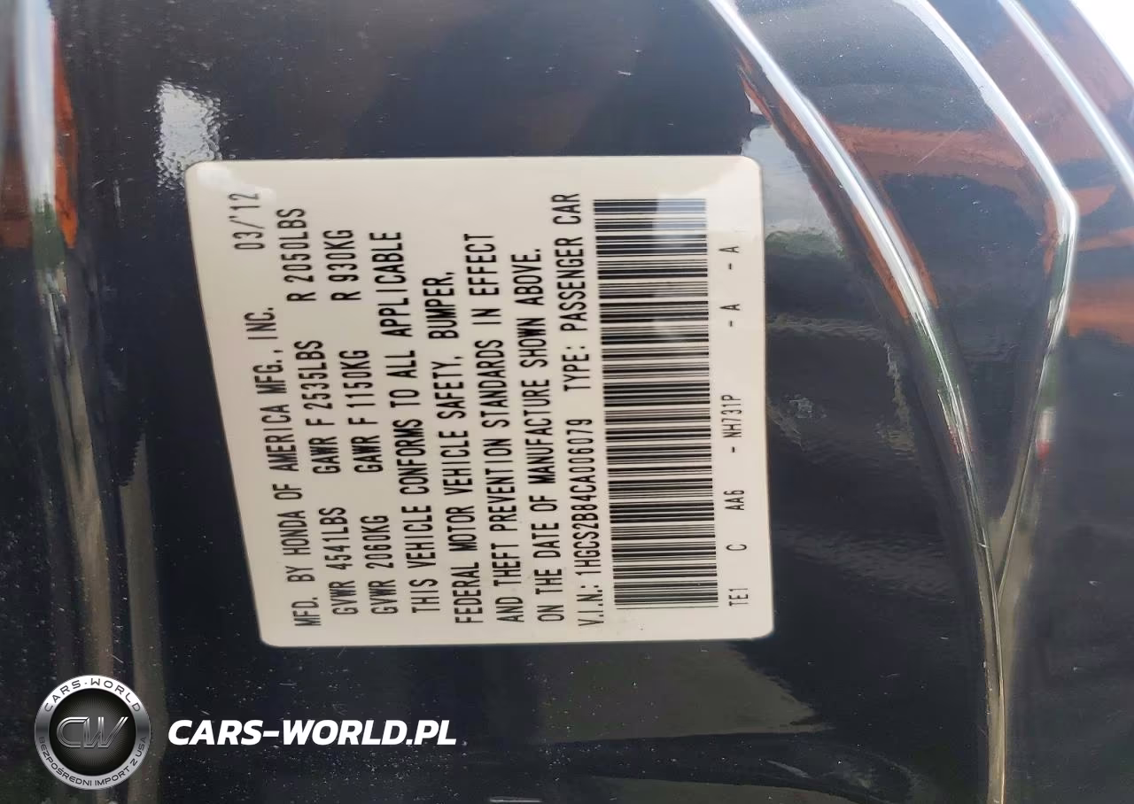 2012 Honda Accord Exl VIN:1HGCS2B84CA006079 - 12
