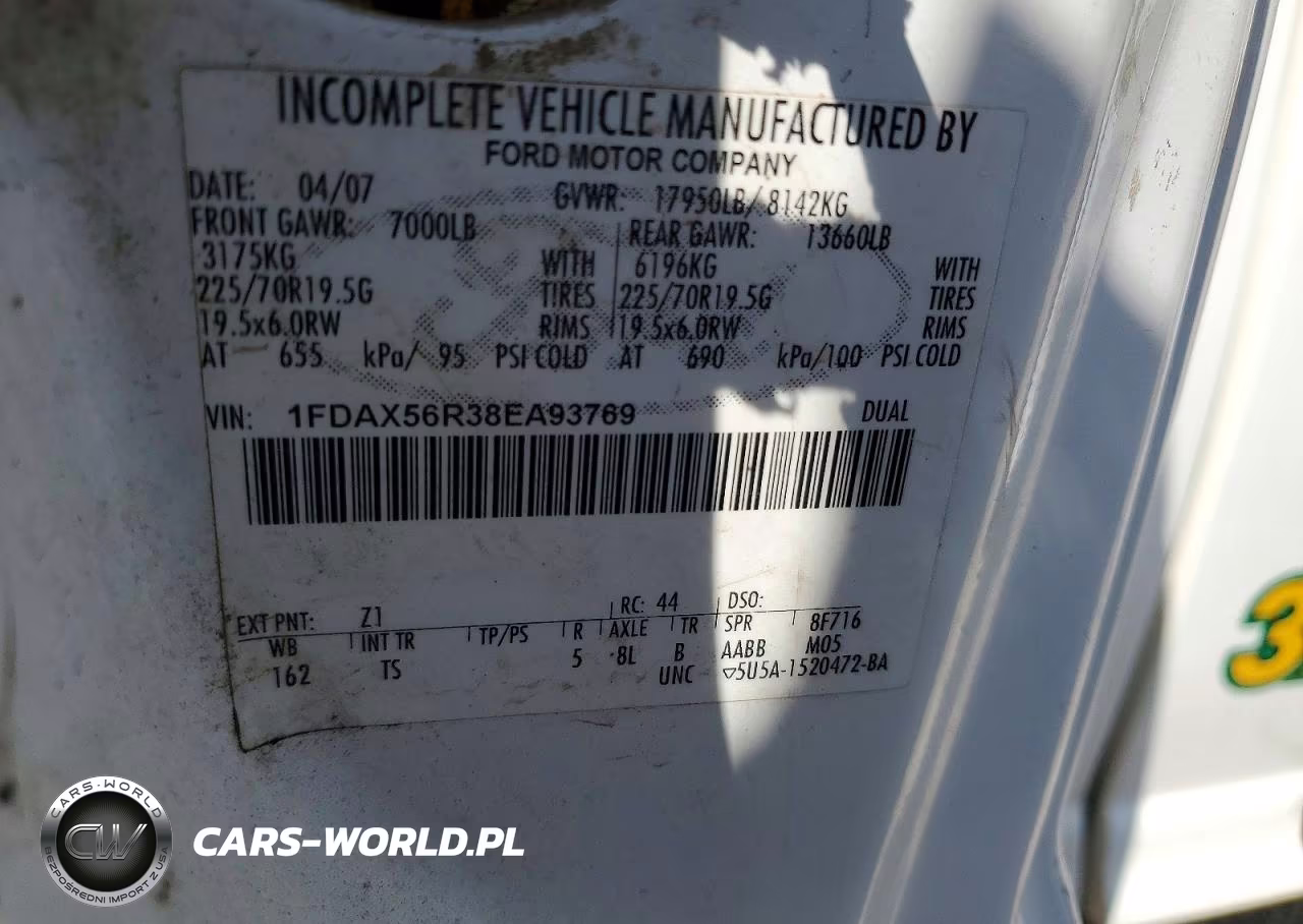 2008 Ford F550 Super Duty VIN:1FDAX56R38EA93769 - 12
