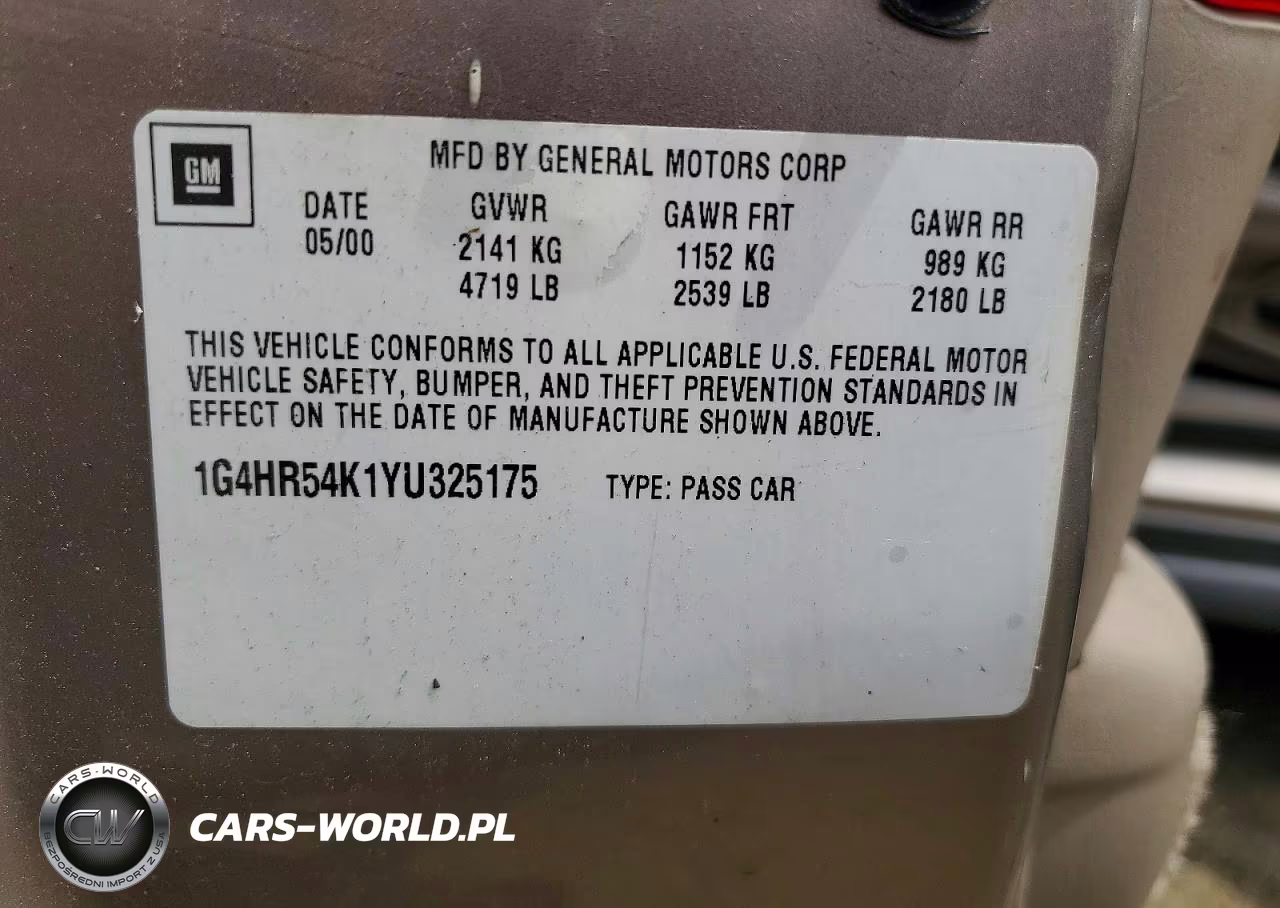 2000 Buick Lesabre Limited VIN:1G4HR54K1YU325175 - 12