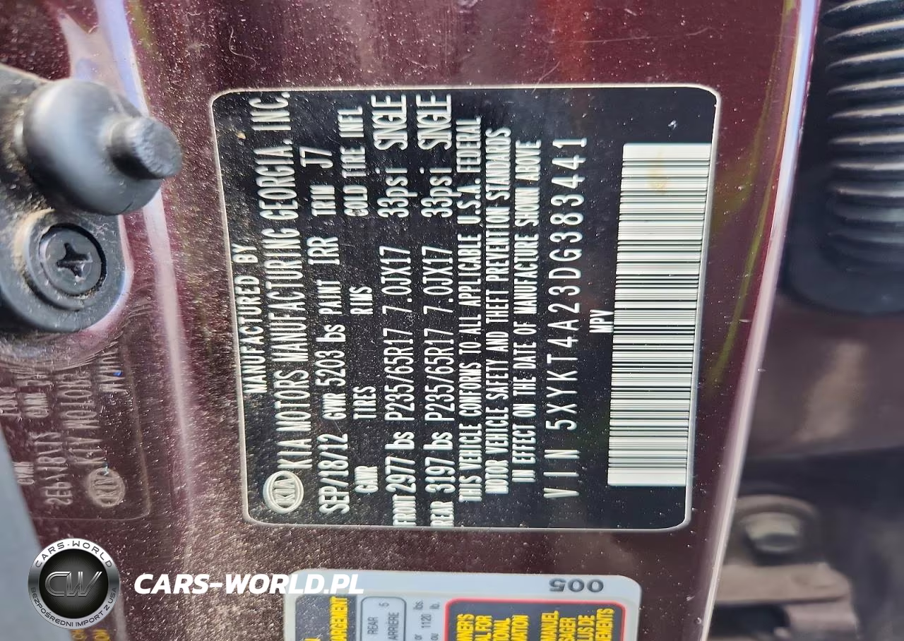 2013 Kia Sorento Lx VIN:5XYKT4A23DG383441 - 13