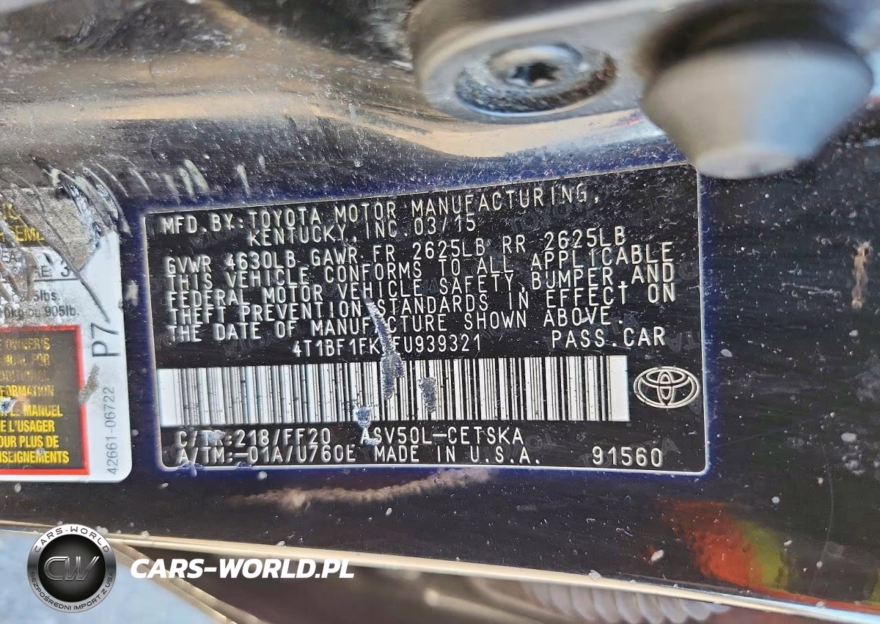 2015 Toyota Camry Se VIN:4T1BF1FK8FU939321 - 12