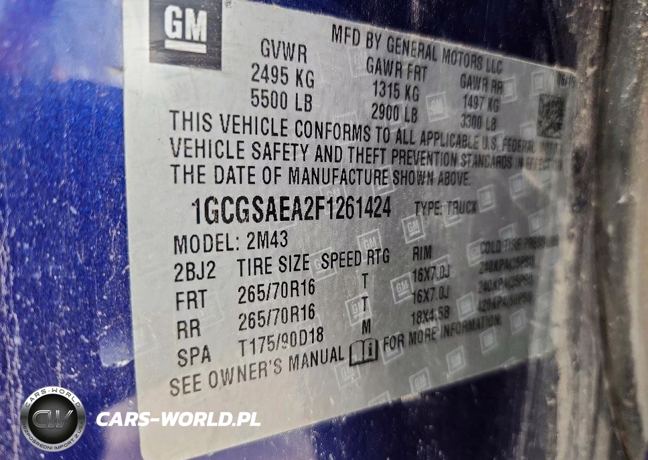 2015 Chevrolet Colorado VIN:1GCGSAEA2F1261424 - 13