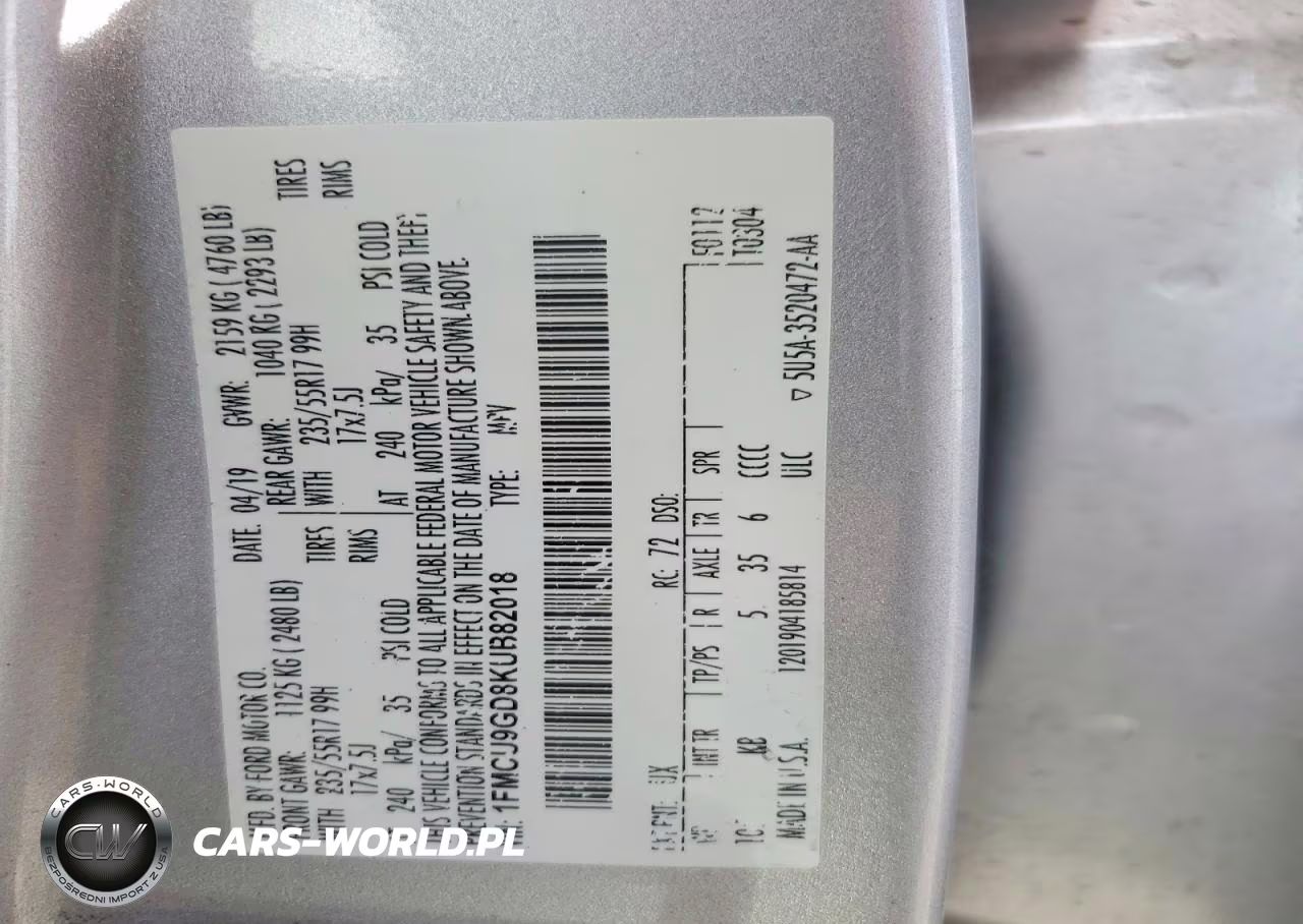 2019 Ford Escape Se VIN:1FMCU9GD8KUB82018 - 13