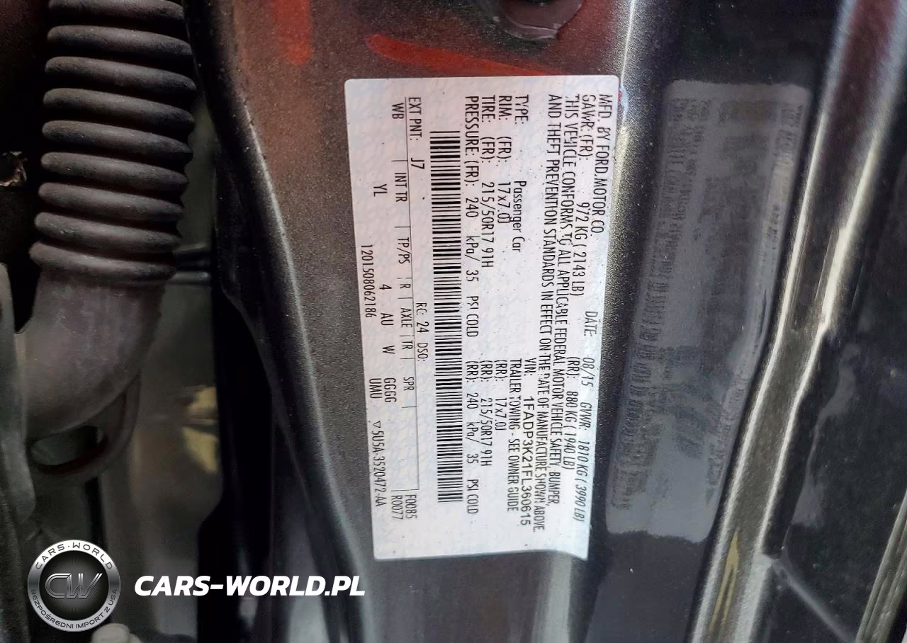 2015 Ford Focus Se VIN:1FADP3K21FL360615 - 12