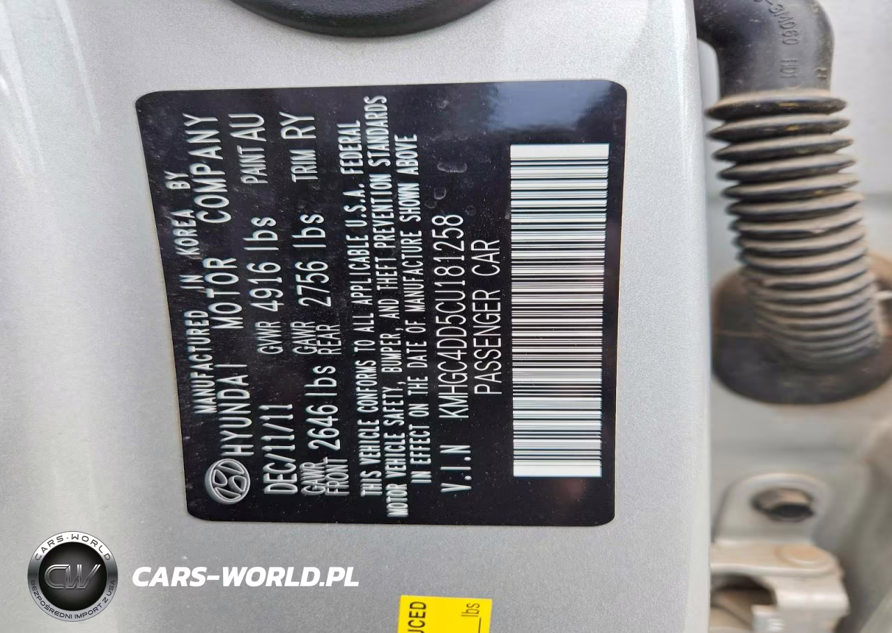 2012 Hyundai Genesis 3.8L VIN:KMHGC4DD5CU181258 - 12