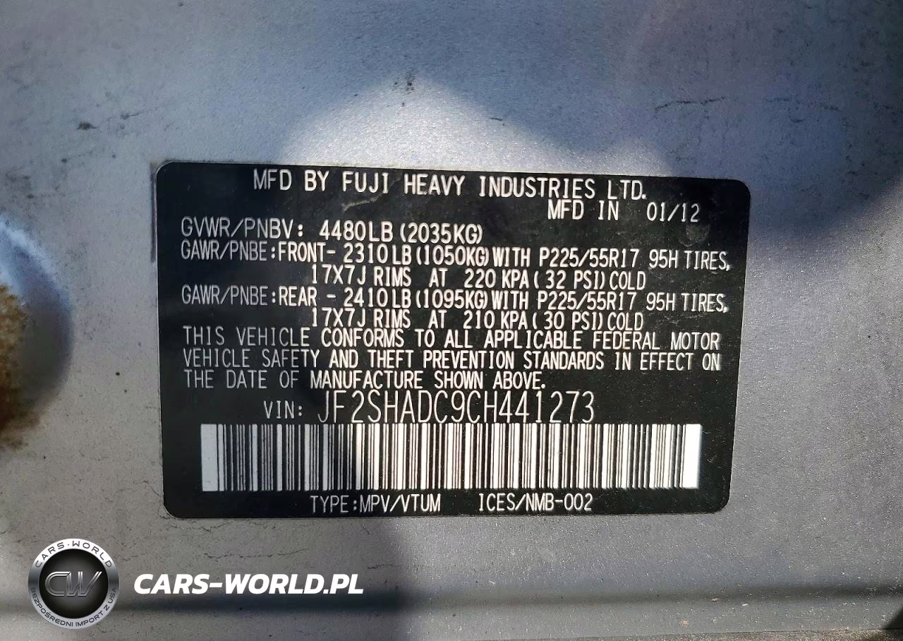 2012 Subaru Forester 2.5X Premium VIN:JF2SHADC9CH441273 - 14