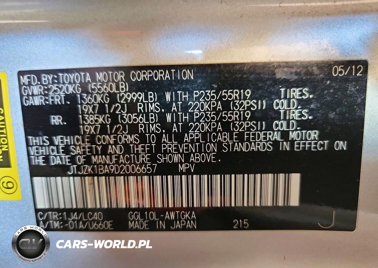 2013 Lexus Rx 350 VIN:JTJZK1BA9D2006657 - 13