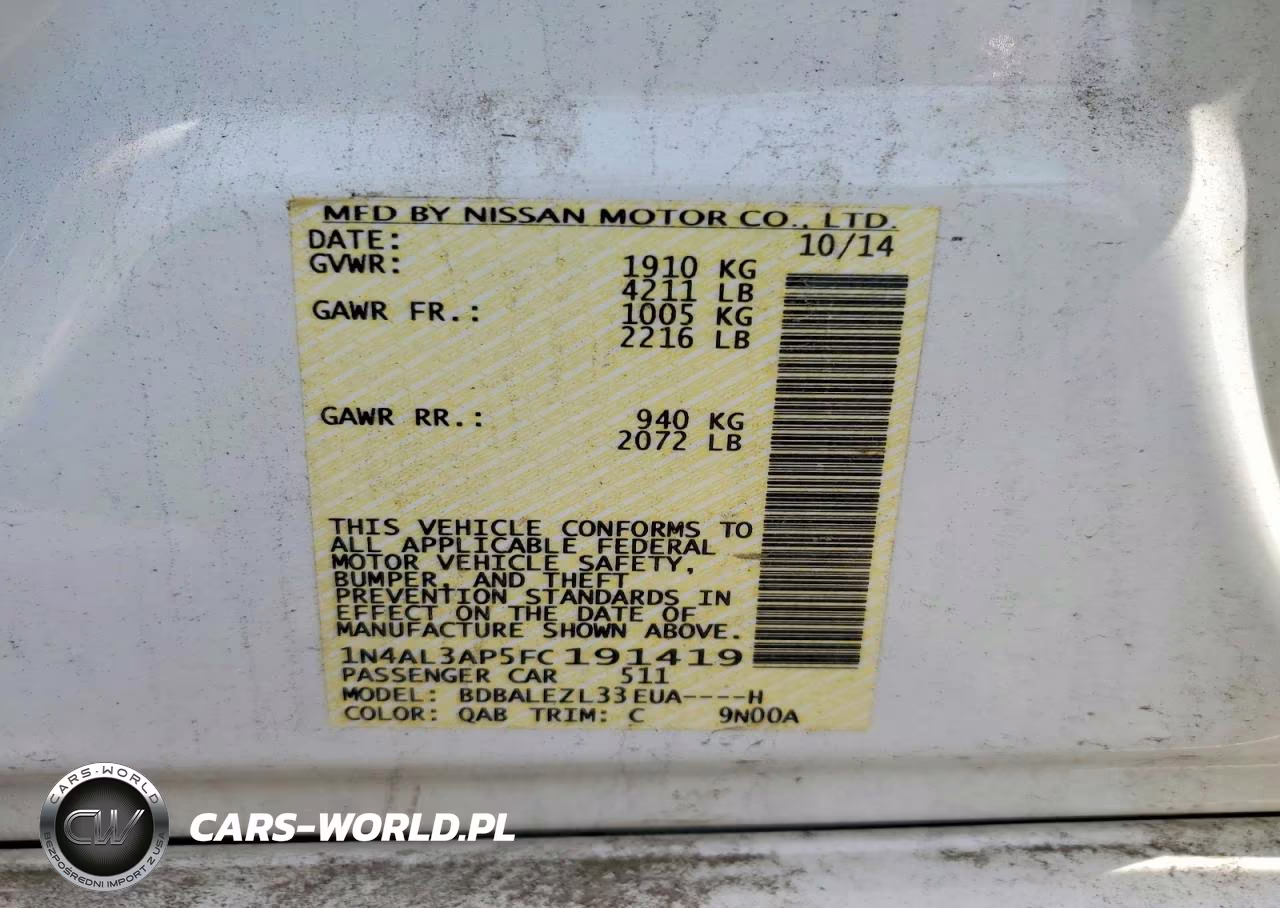 2015 Nissan Altima 2.5 S VIN:1N4AL3AP5FC191419 - 13