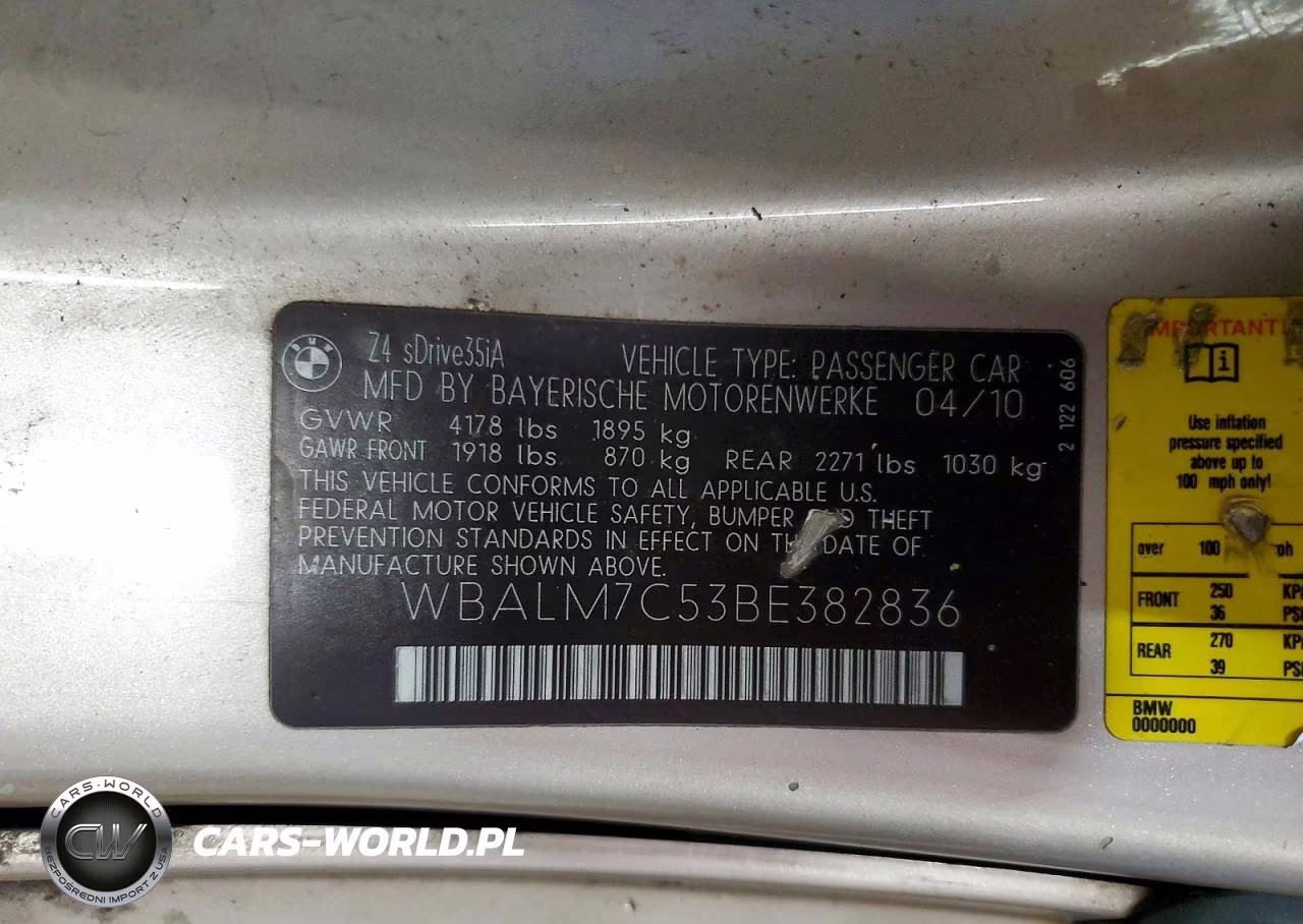 2011 BMW Z4 Sdrive35I VIN:WBALM7C53BE382836 - 12