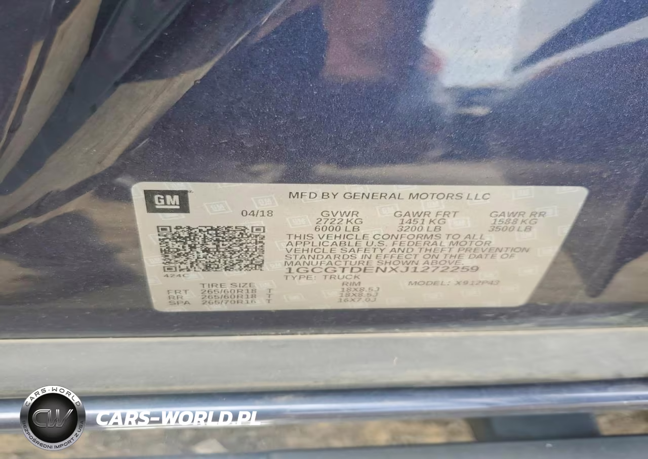 2018 Chevrolet Colorado Z71 VIN:1GCGTDENXJ1272259 - 12