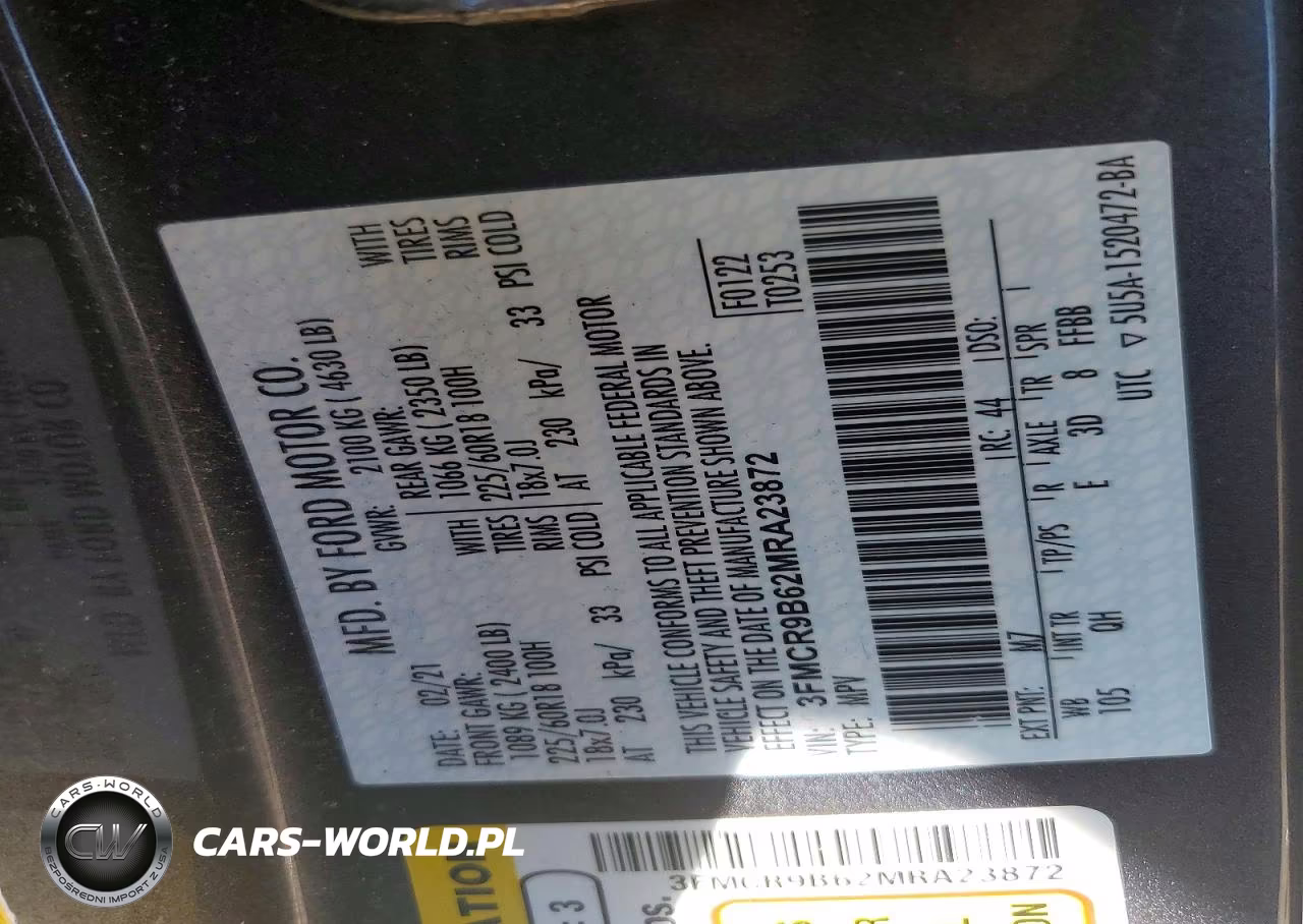2021 Ford Bronco Sport Big Bend VIN:3FMCR9B62MRA23872 - 13