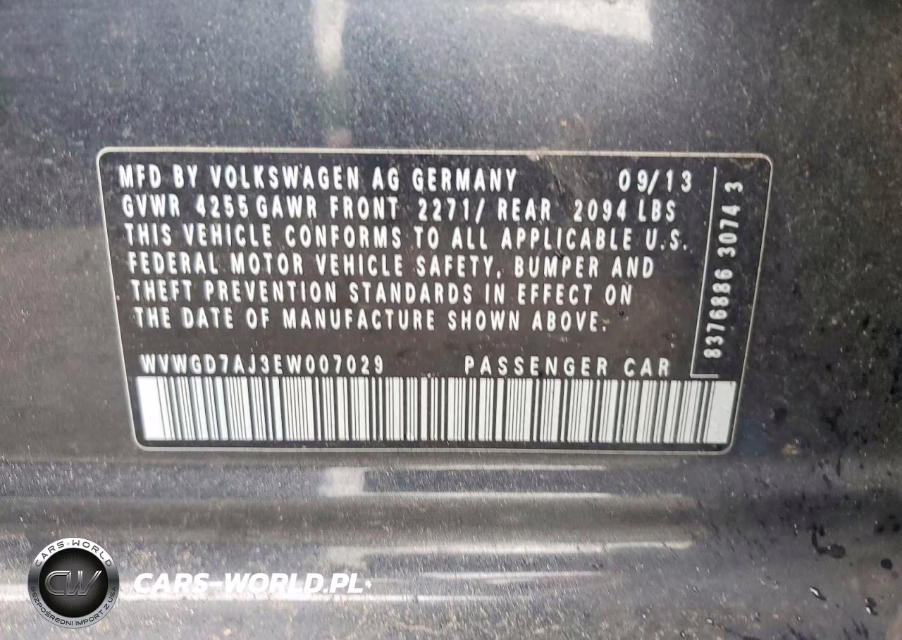 2014 Volkswagen Gti VIN:WVWGD7AJ3EW007029 - 13