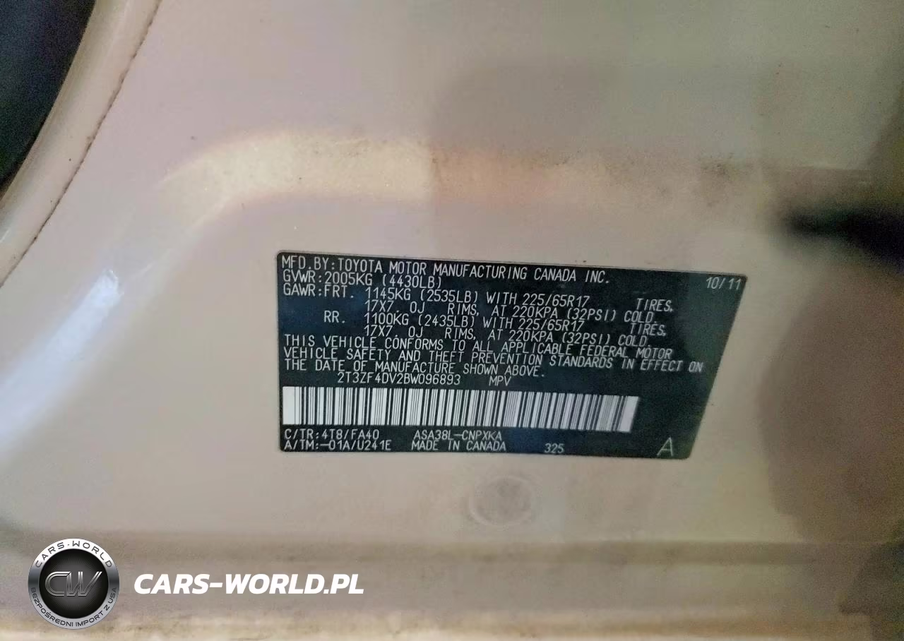 2011 Toyota Rav4 Base VIN:2T3ZF4DV2BW096893 - 12