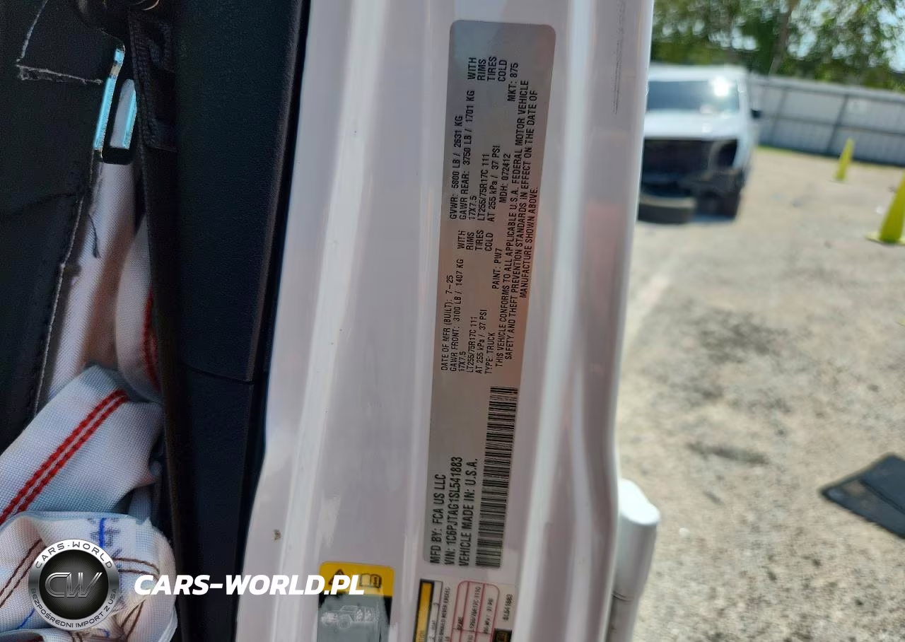 2025 Jeep Gladiator Sport VIN:1C6PJTAG1SL541883 - 12