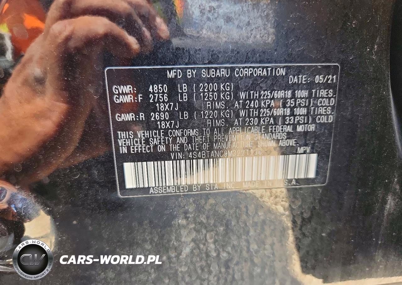 2021 Subaru Outback Limited VIN:4S4BTANC9M3221136 - 12
