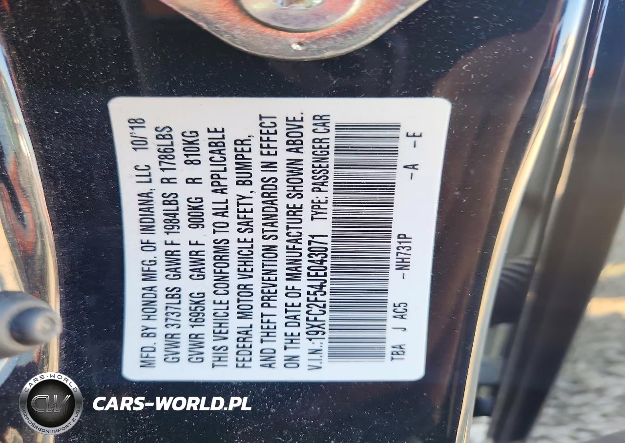 2018 Honda Civic Lx VIN:19XFC2F54JE043071 - 12