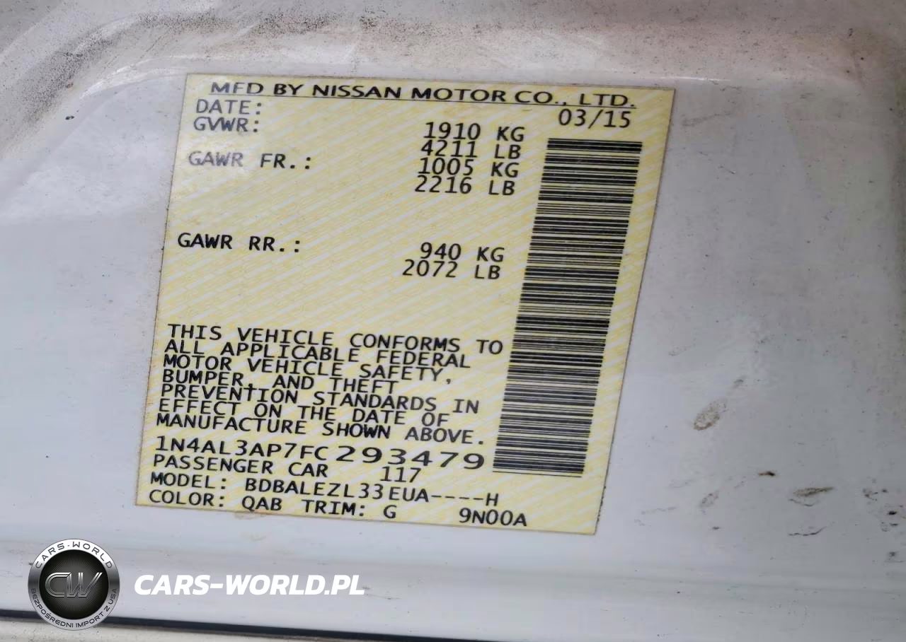 2015 Nissan Altima 2.5 S VIN:1N4AL3AP7FC293479 - 13