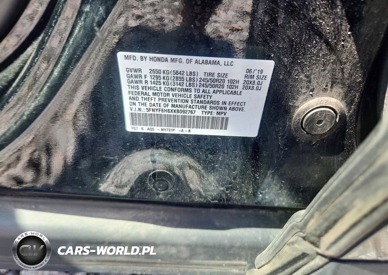 2019 Honda Pilot Touring VIN:5FNYF6H6XKB092767 - 14