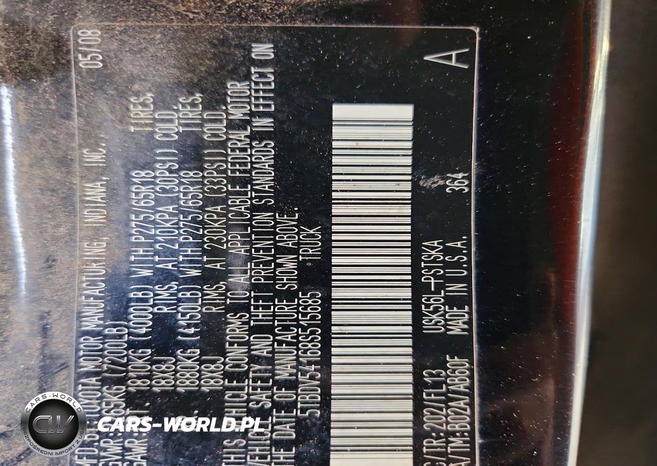 2008 Toyota Tundra Grade VIN:5TBDV54168S515685 - 13