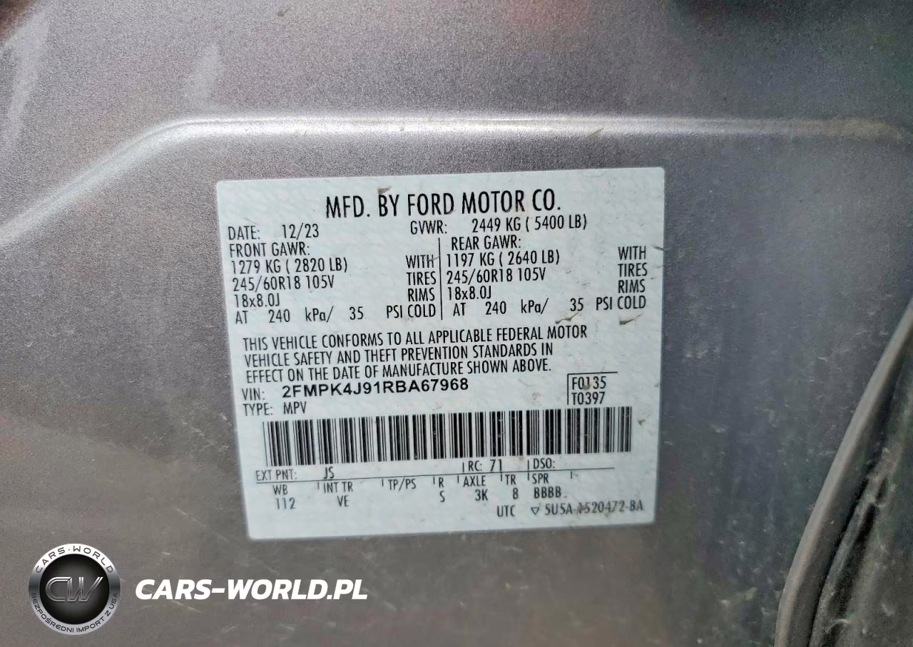 2024 Ford Edge Sel VIN:2FMPK4J91RBA67968 - 13