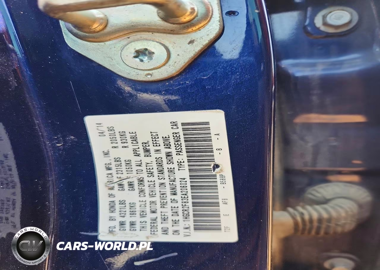 2014 Honda Accord Exl VIN:1HGCR2F83EA206024 - 12