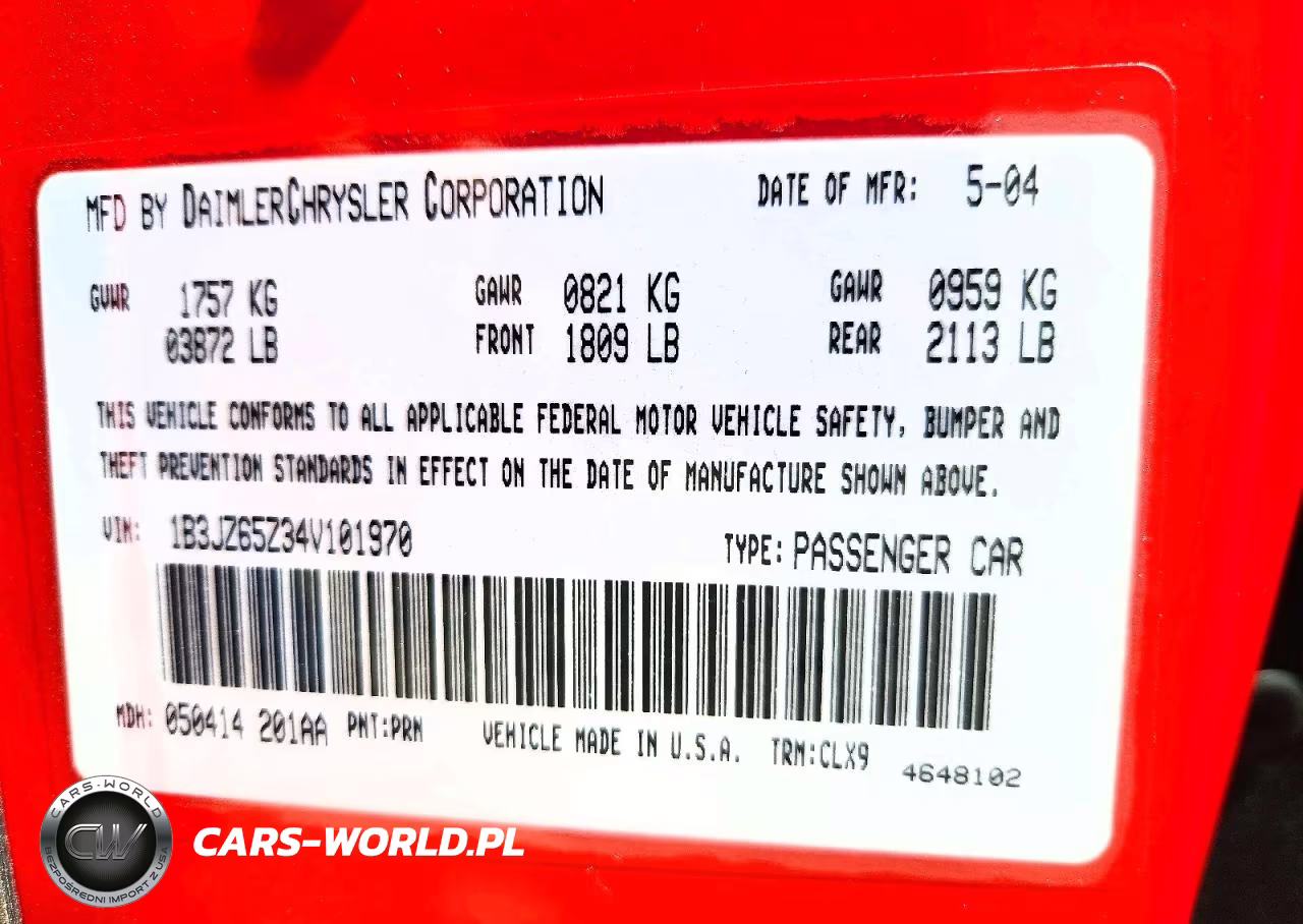 2004 Dodge Viper Srt-10 VIN:1B3JZ65Z34V101970 - 12